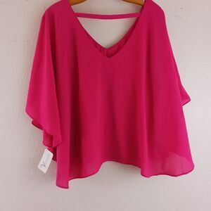 Vanila hot pink cape blouse size M